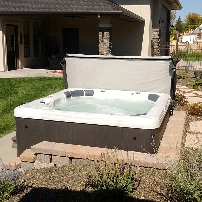 Backyard spa installation