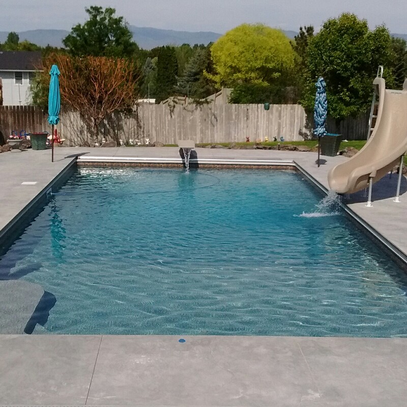Swimming pool at a completed property